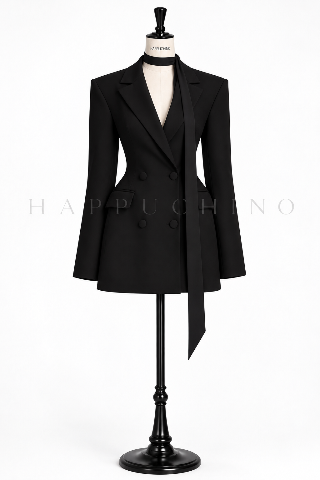 Plain Double Breasted Blazer Dress