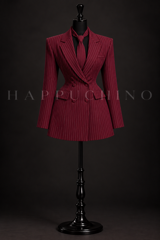 Pinstripe Double Breasted Blazer Dress