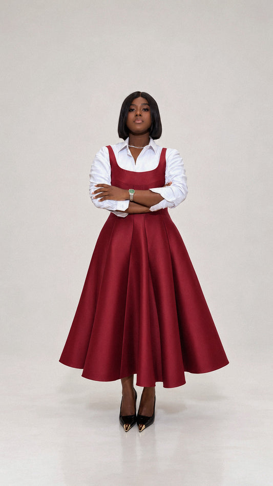 Sleeveless Panel Flare Midi Dress